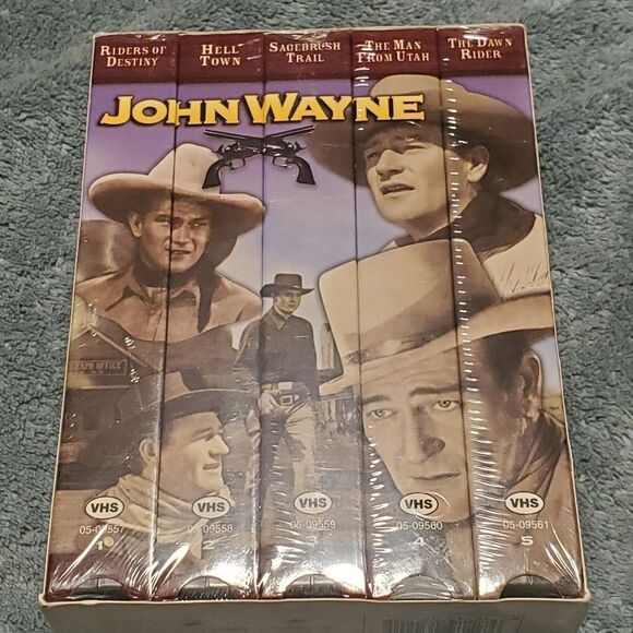VINTAGE Boxed set of John Wayne VHS Factory Sealed - Picture 3 of 4